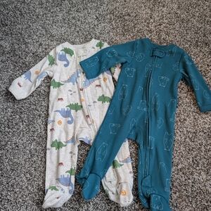 Cozy Animal Print Kids Footies Set